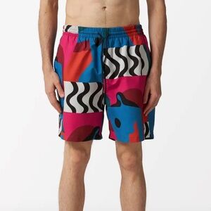 BY PARRA DISTORTED WATER SWIM SHORTS